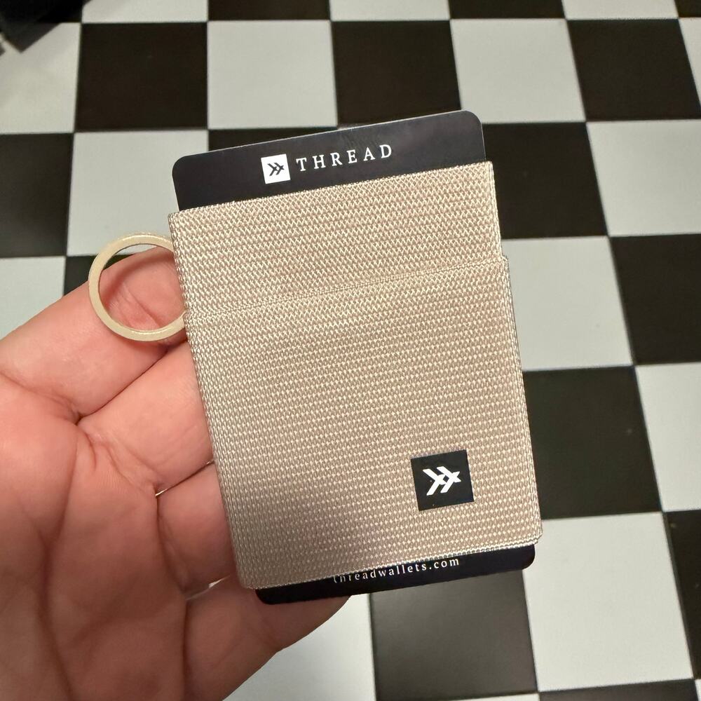 NEW Thread Elastic Mini Wallet - Sand Color - Great for Travel